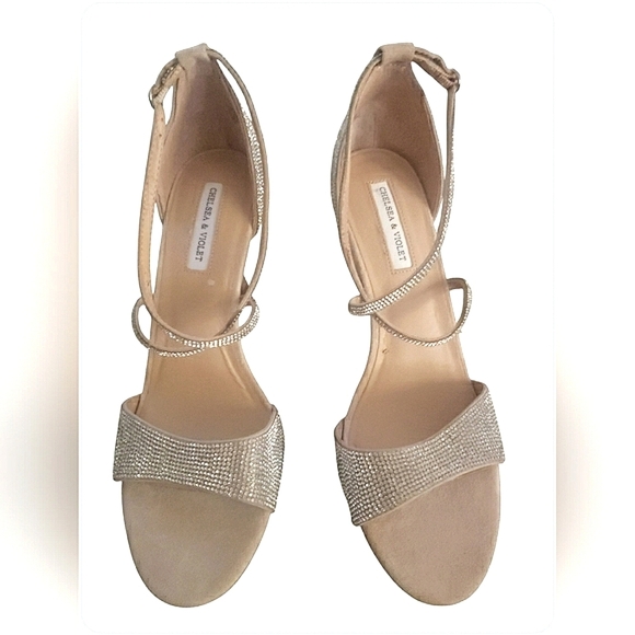 Gold Silver 11 Holiday Sparkling Rhinestones Formal Sandals New - Picture 3 of 6